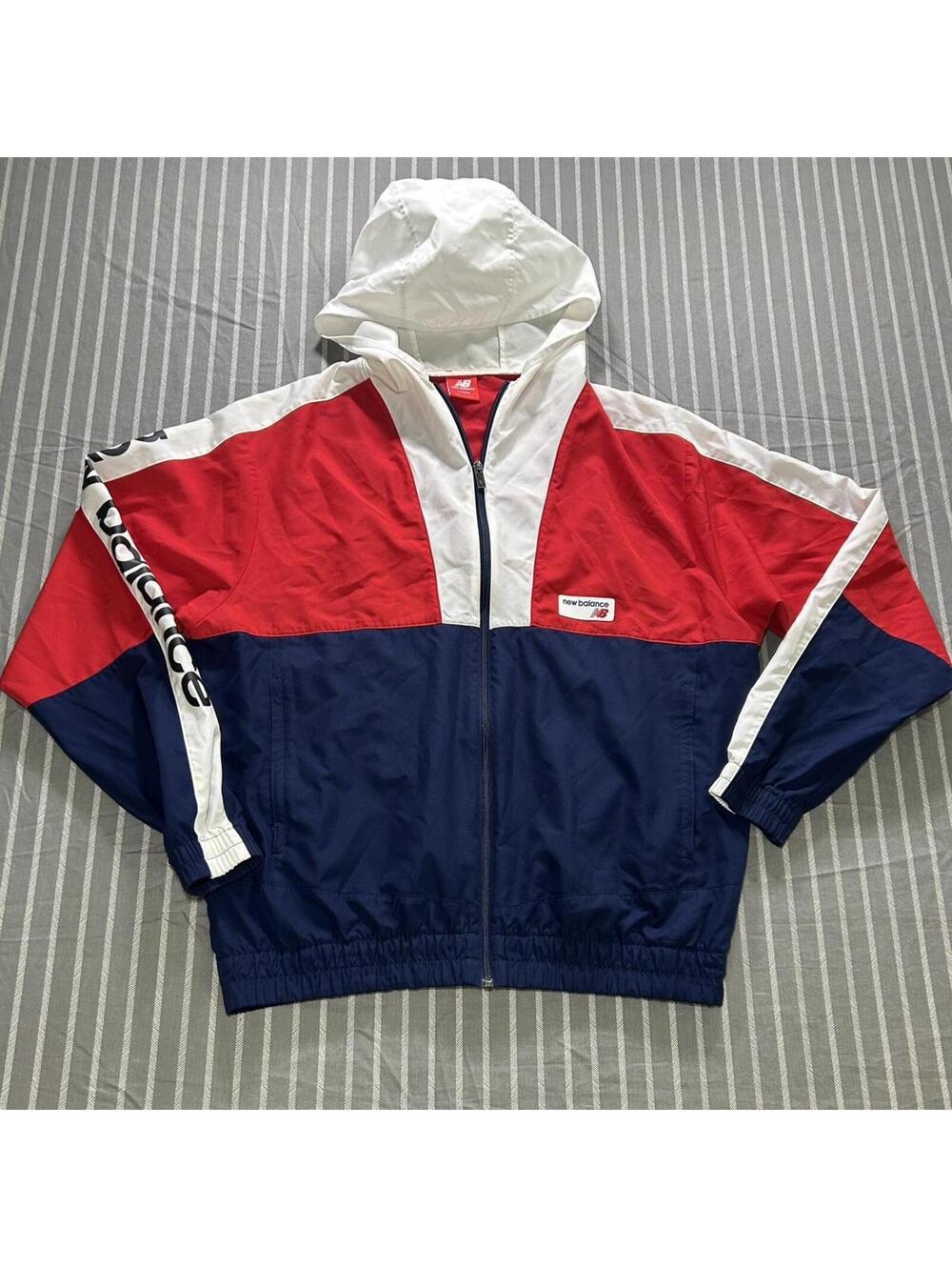 New Balance Athletics Windbreaker in the red, blue, and white Men's 2XL